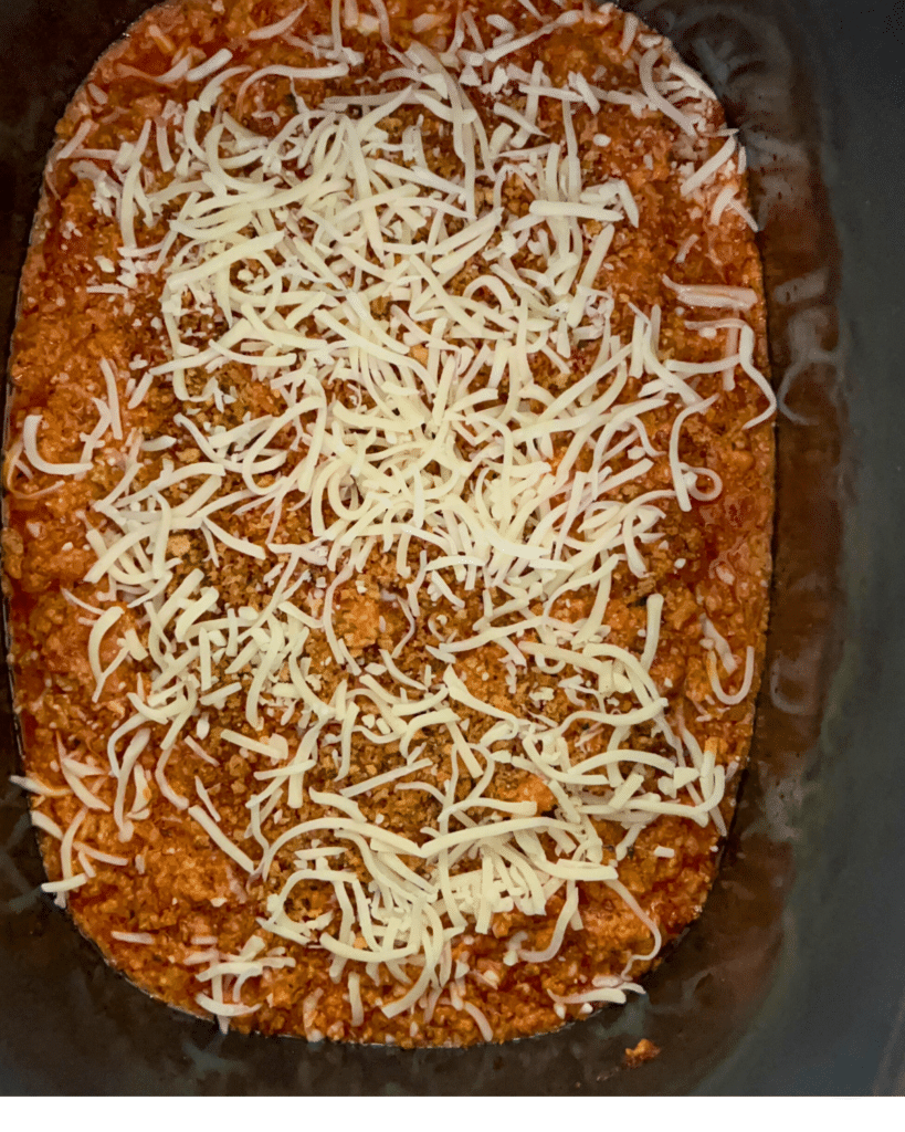 ground chicken sloppy Joe in crockpot after cooking
