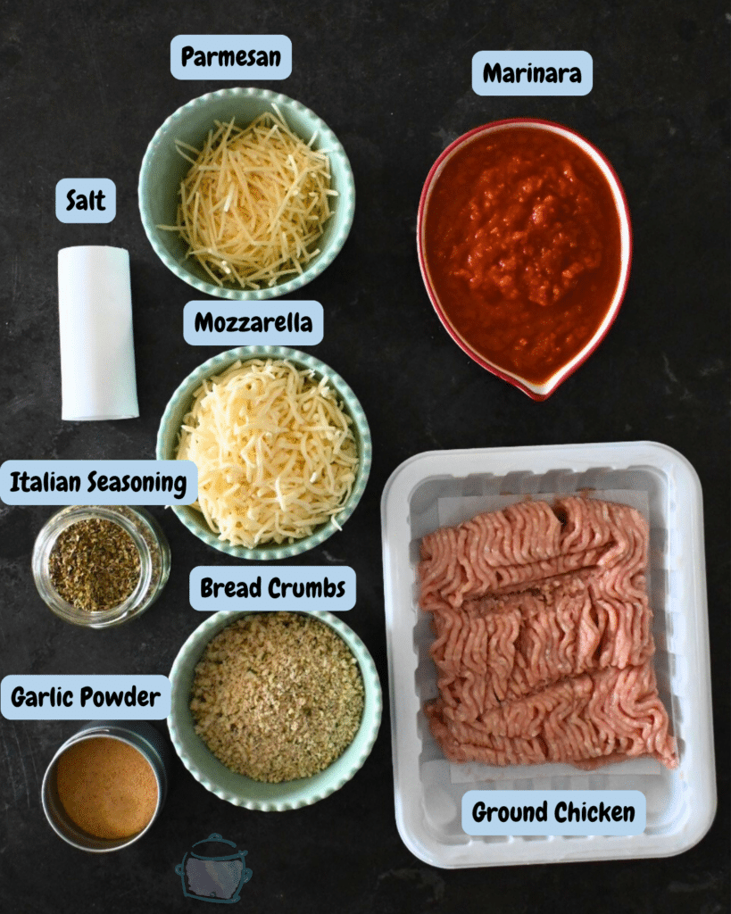 crockpot chickensloppy joes ingredients with labels