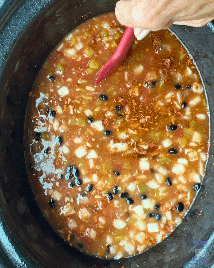 all ingredients in slow cooker before cooking