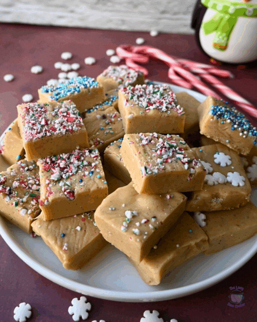 gingerbread fudge squares on a plate