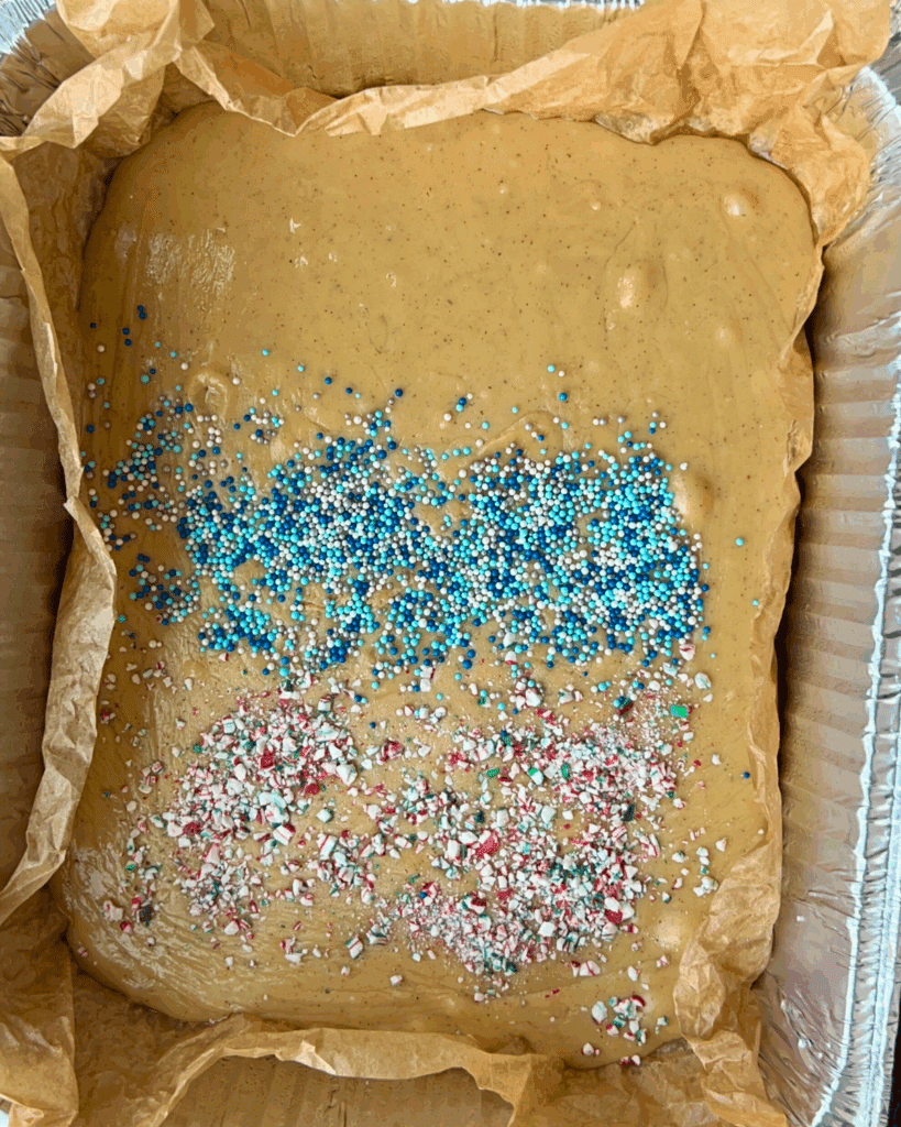 warm fudge after being poured out of the slow cooker