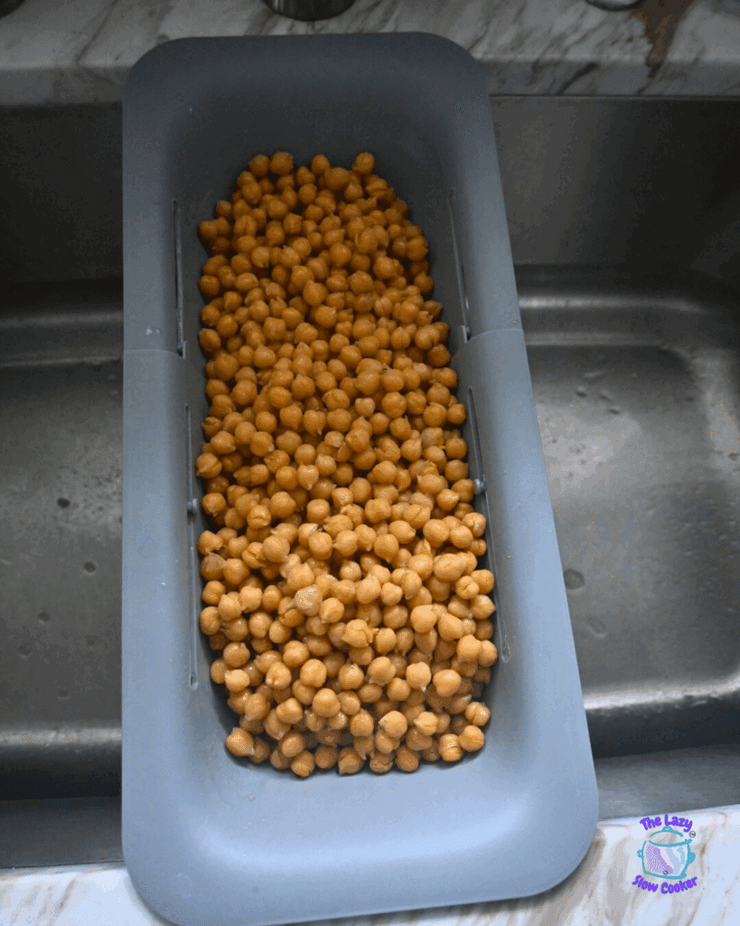 chickpeas in a stainer
