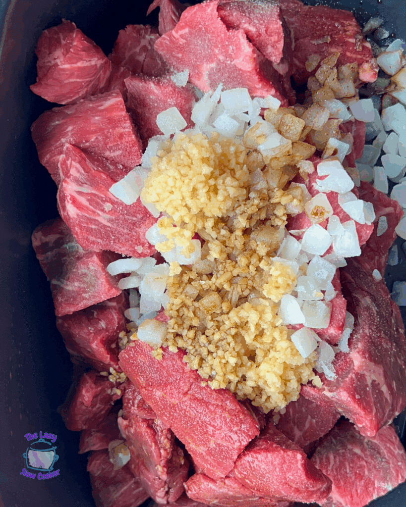 all ingredients in crockpot before cooking